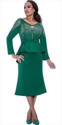 Stellar Looks 1961 - Emerald - Zip Up Scuba Dress